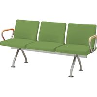 オカムラ フローザ 3人用イス（両側肘付） オリーブグリーン 1640幅×545奥行×430座高×780高さ（mm） LB20GZ PB28（直送品）
