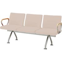 オカムラ フローザ 3人用イス（両側肘付） ペールベージュ 1640幅×545奥行×430座高×780高さ（mm） LB20GZ PB32（直送品）