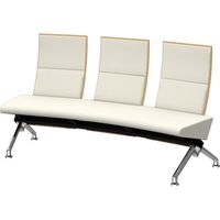 オカムラ セデオ 3人用内Rイス（背パッド付） クリームホワイト 1844幅×686奥行×430座高×946高さ（mm） LB24UA PB26（直送品）