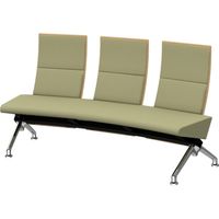 オカムラ セデオ 3人用内Rイス（背パッド付） ライトグリーン 1844幅×686奥行×430座高×946高さ（mm） LB24UA PB98（直送品）