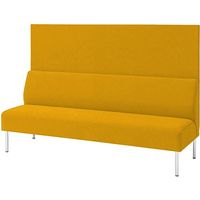 オカムラ 3人用ベンチ（背板付） マスタード 1740幅×615奥行×1300高さ×420座高（mm） LW12AC F004（直送品）