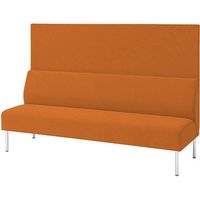 オカムラ 3人用ベンチ（背板付） パンプキン 1740幅×615奥行×1300高さ×420座高（mm） LW12AC F010（直送品）