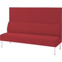 オカムラ 3人用ベンチ（背板付） ラズベリー 1740幅×615奥行×1300高さ×420座高（mm） LW12AC F011（直送品）