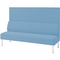 オカムラ 3人用ベンチ（背板付） ライトブルー 1740幅×615奥行×1300高さ×420座高（mm） LW12AC PB21（直送品）