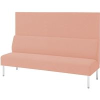 オカムラ 3人用ベンチ（背板付） ローズ 1740幅×615奥行×1300高さ×420座高（mm） LW12AC PB23（直送品）