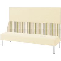 オカムラ 3人用ベンチ（背板付） パールグリーン 1740幅×615奥行×1300高さ×420座高（mm） LW12AC PB77（直送品）