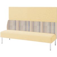 オカムラ 3人用ベンチ（背板付） パールブルー 1740幅×615奥行×1300高さ×420座高（mm） LW12AC PB78（直送品）