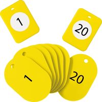 オープン工業 クロークチケット（1～20）20組 黄 BF-150-YE 1箱（20組）