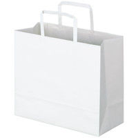 アスクル　平紐 クラフト紙手提袋ベーシック　260×230×120ｍｍ　 白 無地　 1袋（50枚入）  オリジナル