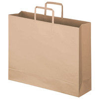 アスクル　平紐 クラフト紙手提袋ベーシック　400×320×115ｍｍ　 茶 無地　1箱（300枚：50枚入×6袋）  オリジナル