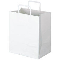 アスクル　平紐 クラフト紙手提袋ベーシック　260×315×180ｍｍ　 白 無地　1箱（300枚：50枚入×6袋）  オリジナル