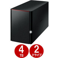 NAS（ネットワークハードディスク）4TB 2ドライブ リンクステーション HDD LS220D0402G 1台 バッファロー