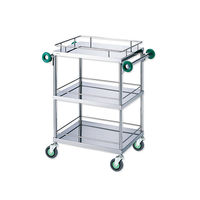 アズワン とっても静かな回診車(引出無し・抗菌ハンドル) (3段) 600(790)×450×900mm TSE-600K 1台（直送品）