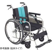 三貴ホールディングス ノンバックブレーキ車椅子(アルミ製) エメラルド 標準 MBY-47B 1個 8-9242-02（直送品）