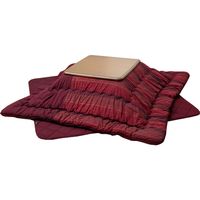 イケヒコ 綿100％ 無地調 国産 こたつ布団 掛敷セット 『いろり』 茜（レッド） 約2150×2150mm 1セット（直送品）