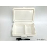 ケーピープラテック 紙製弁当容器 ランチボックス KMー54 ホワイト 54869 1セット(1袋(25枚)×12)