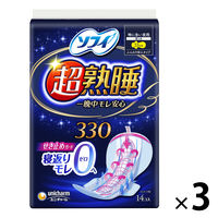 ナプキン 生理用品 ソフィ 超熟睡 特に多い夜用 羽つき (330/33cm) 1セット (14枚×3パック)