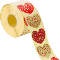 ヘッズ エレガントハートギフトロールシール-1 EG-1RS 1セット（2000枚：500枚×4パック）（直送品）