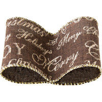 ヘッズ クリスマスナチュラルワイヤーリボン-ブラウン XRN-R1 1セット（5巻：1巻×5パック）（直送品）