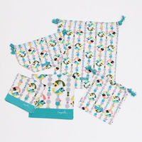 【アウトレット】インゲラ ハンカチ、ランチーフ、巾着 5点セット 1袋（５点入：５種×各1点） 丸眞