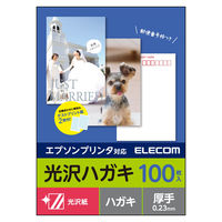 ELECOM ハガキ用紙/光沢/厚手/エプソン用/100枚 EJH-EGNH100 1個（100枚入）