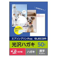 ELECOM ハガキ用紙/光沢/厚手/エプソン用/50枚 EJH-EGNH50 1個（50枚入）