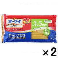 【アウトレット】オーマイ スパゲッティ 1.5mmチャック付き 1セット（1.1kg×2袋）