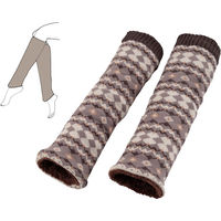 【アウトレット】キャプテンスタッグ ボア付レッグウォーマー ピンク（リブ部分：コゲ茶） UX-813 １個