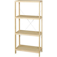 ドウシシャ ウッドラック4段60W ナチュラル 幅570×奥行300×高さ1265mm WR6012-4 1台（直送品）