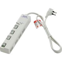 朝日電器 LEDランプスイッチ付タップ ヨコ WLS-LY410MB(W) 1個