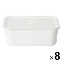 無印良品 ポリプロピレン保存容器になるバルブ付弁当箱 白 レクタングラー 約325ml 1箱（8個入） 良品計画
