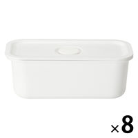無印良品 ポリプロピレン保存容器になるバルブ付弁当箱・白 ロング/約175ml 02180973 1箱（8個入）