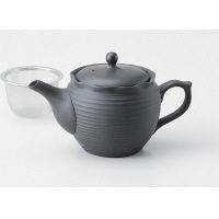 三陶 【急須/ポット/土瓶】tea pleats Pot ブラック 15994（直送品）