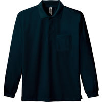 glimmer ドライ長袖ポロシャツ（ポケット付）ブラック S 00335-ALP 1枚