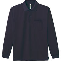 glimmer ドライ長袖ポロシャツ（ポケット付）ネイビー M 00335-ALP 1枚