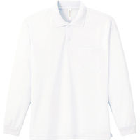 glimmer ドライ長袖ポロシャツ（ポケット付）ホワイト M 00335-ALP 1枚