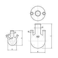 旭製作所 リム付三ツ口丸底フラスコ 100mL 3316ー100 1個 61-3629-64（直送品）