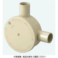 日動電工 露出用丸型ボックス16 2方出L[ワンタッチ式]アイボリー HI R16LJHW 1セット(15個)（直送品）