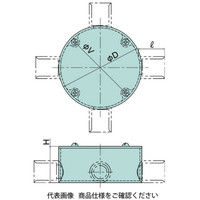 日動電工 露出用丸型ボックス28 2方出［ねじ式］グレー HI R282GHW 1セット（6個）（直送品）