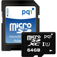 MicroSDXCカード 64GB Class10 UHS-I対応 永久保証 （国内正規品） MS10U11-64 PQI（直送品）