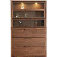 【車上渡し】 関家具 コレクションケース カベル キャビネット ブラウン 幅900×奥行450×高さ1390mm CABELCA 1台（直送品）