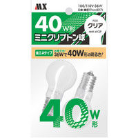 マクサー電機 ミニクリプトン38W-2P クリア MMK-40C2P 10個（直送品）