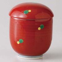 西海陶器 朱巻グリーン水玉 小むし碗 21329 5個（直送品）