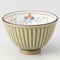 西海陶器 花蓮 軽量飯碗 緑 12355 3個（直送品）