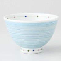 西海陶器株式会社 14777/カラードット 軽量飯碗 青・大 3個（直送品）