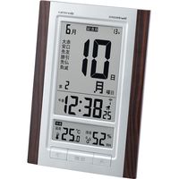 ノア精密 電波時計：ロゼッタ 置き時計 [電波   アラーム 温湿度 カレンダー 防滴] W-607 BR 1個（直送品）