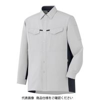 ミドリ安全 作業服 春夏 長袖 シャツ GS2701 上 シルバーグレー