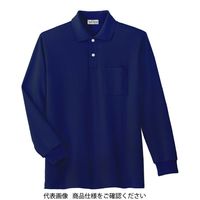 ミドリ安全 春夏 長袖 ポロシャツ PS207N 上 ネイビー 4L
