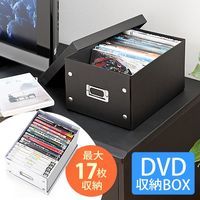サンワダイレクト 組立DVD収納ボックス（17枚まで収納・ブラック） 200-FCD037BK 1個（直送品）