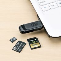 サンワダイレクト カードリーダー（microSD＆SDHC＆SDXC＆メモリースティックPRO&PS3対応・ブラック） 400-ADR105 1個（直送品）